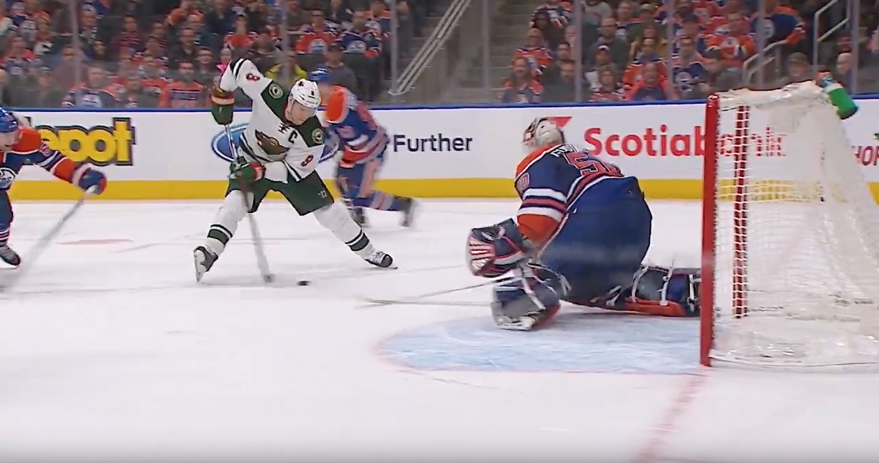 Mikko Koivu iskee voittomaalin Oilersia vastaan Mikko Koivu iskee voittomaalin Oilersia vastaan