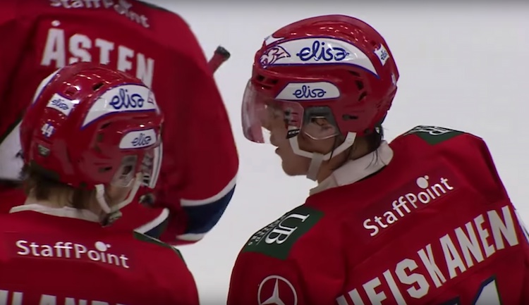 Miro Heiskanen HIFK-paidassa Miro Heiskanen pelasi Buffalossa järjestetyt Nuorten MM-kisat loukkaantuneena.