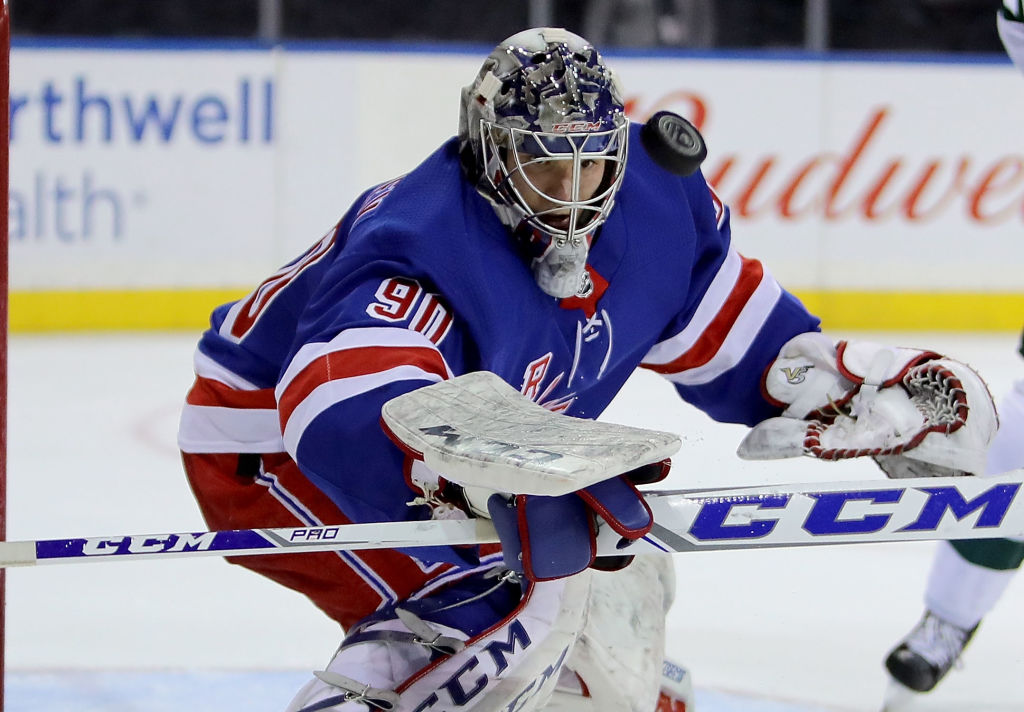 Minnesota Wild v New York Rangers Suomalaisille erittäin tuttu Alexandar Georgiev torjui NHL-uransa avausvoiton.