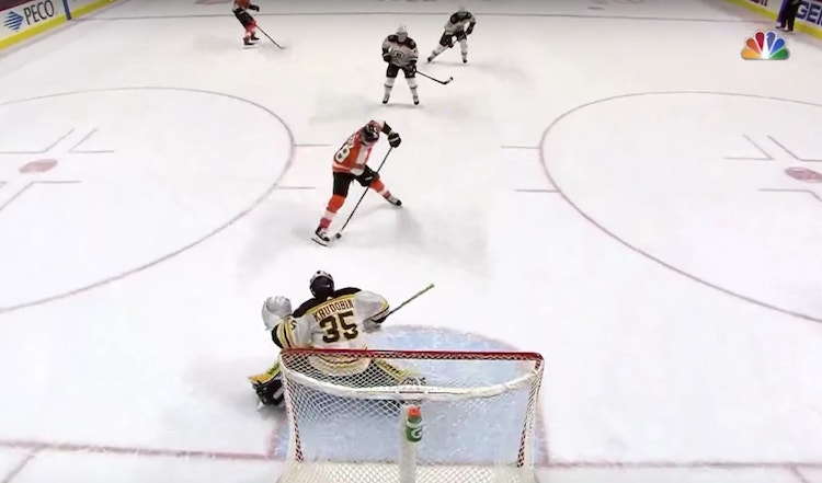 Claude Giroux upea maali Claude Giroux teki eilen illalla upean maalin, kun Flyers kohtasi Boston Bruinsin.