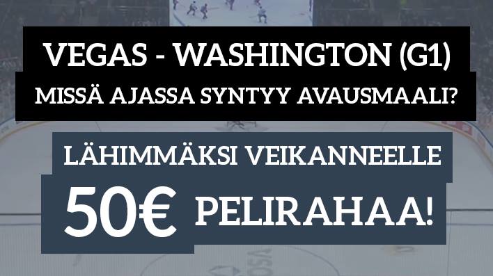 Vegas-Washington | Laitataklaus.com NHL Stanley Cup -KISA! Lähimmäksi veikanneelle 50€ pelirahaa