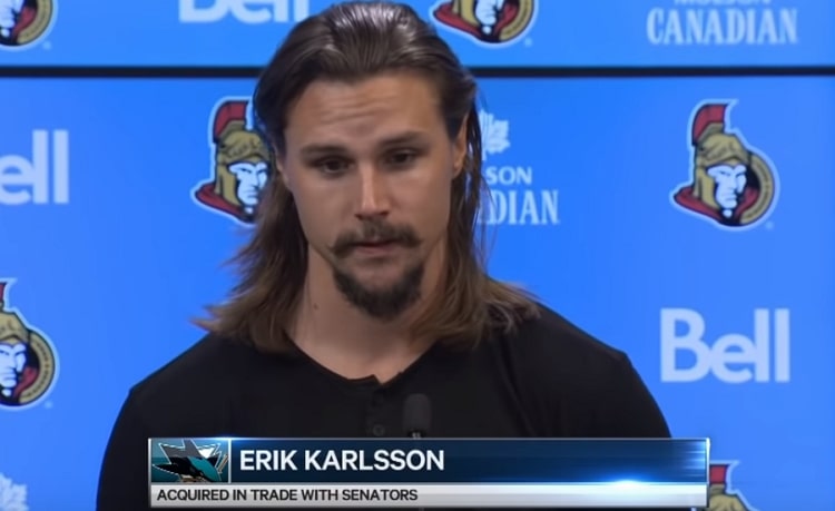 Erik Karlsson Erik Karlsson otettiin tyylillä vastaan San Josessa.